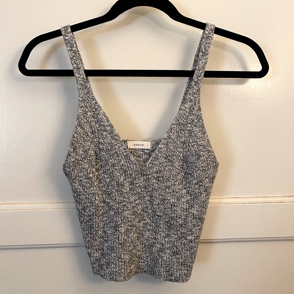 Debut Heather Grey Knit Tank Top